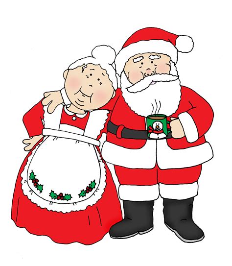 santa and mrs claus clip art